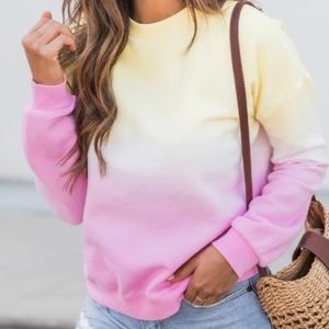 Yellow and pink ombre sweatshirt